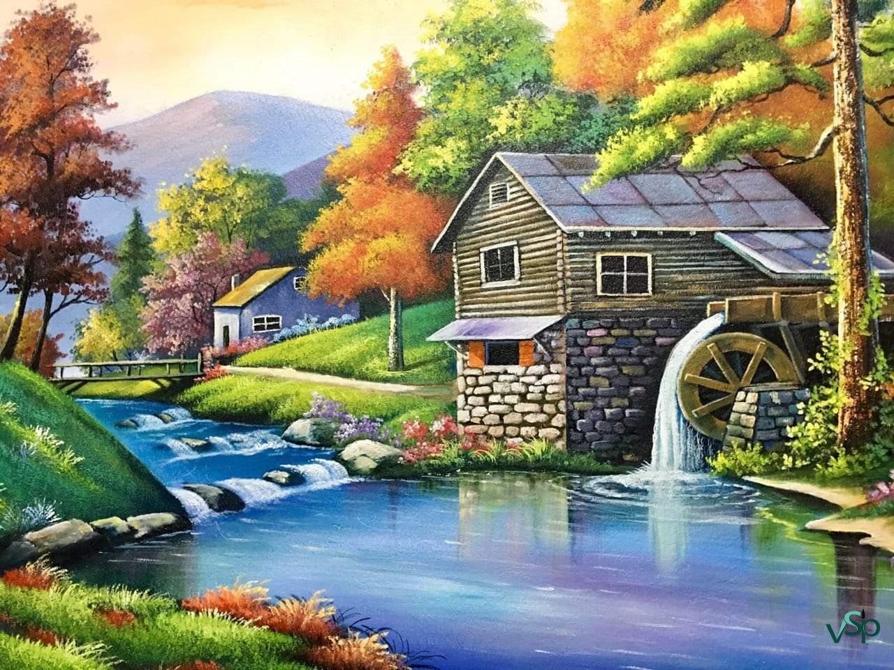 vẽ tranh tường quán ăn